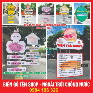 Bảng gỗ tên shop, nail mi spa - bảng ngôi nhà - bảng hiệu treo shop - menu- freeship
