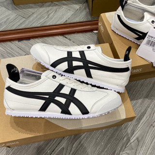Giày _asics_ tiger trắng viền đen thể thao nam nữ