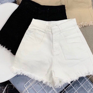 (Q TRUA)  Quần short jean nữ rách đẹp lưng cao, Quần đùi chất bò trắng rách cá tính GZHOU