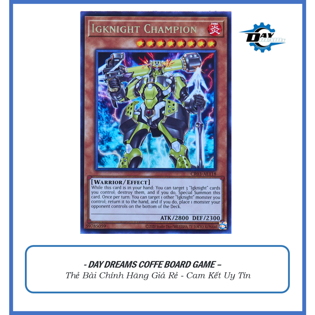 Thẻ Bài Chính Hãng-Ngôn Ngữ Tiếng Anh-Phiên Bản AE🌏: CR03-AE118 Igknight Champion - RARE