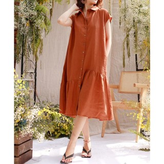 Đầm linen đuôi cá thắt eo dáng suông mm7 - Nhận đặt theo yêu cầu PT Linen