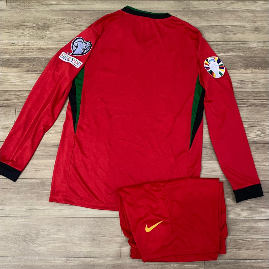 Bộ quần áo đá banh Tuyển Bồ Đào Nha đỏ sân nhà Tay dài FLG EURO24