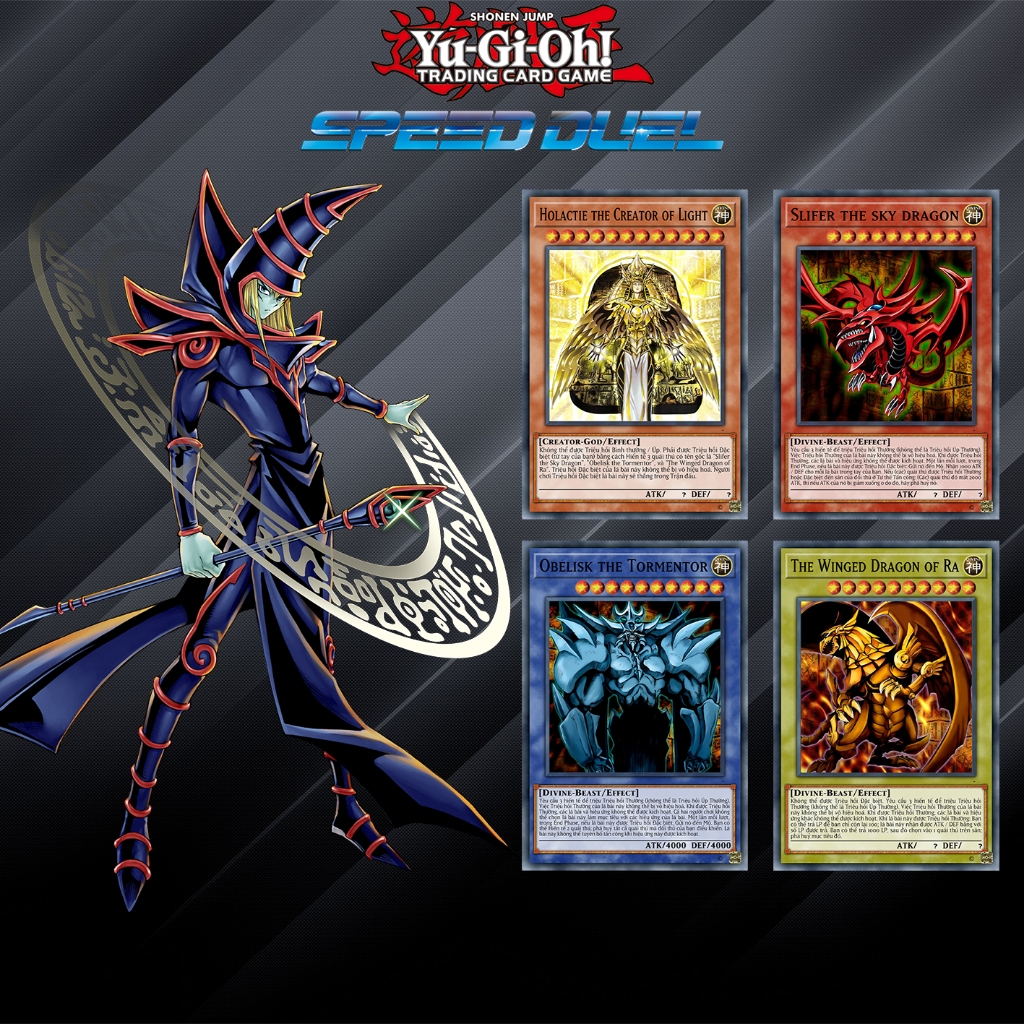 Bộ 27 lá SPEED DUEL Tiếng Việt Chơi nhanh 1 ván của nhân vật Yugi,Kaiba,Jounouchi,Marik