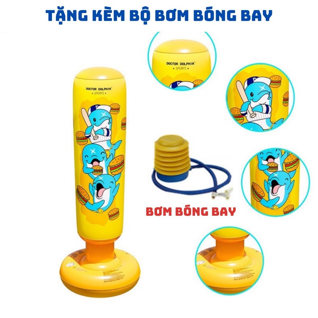Bao cát trụ hơi đấm bốc tự cân bằng thế hệ 5.0 bao cát đấm bốc boxing bơm hơi dành cho bé tập luyện 