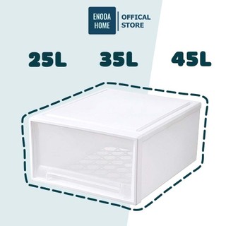  Hộp Ngăn Kéo ENODA HOME Đựng Quần Áo  Hộp Đựng Đồ Đa Năng 45L Siêu Lớn Màu Trắng Cao Cấp Q006 