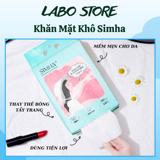 Khăn rửa mặt khô Simha dùng 1 lần, khăn giấy ướt rửa mặt dạng rút, khăn lau mặt khô du lịch tiện lợi,100% tự nhiên