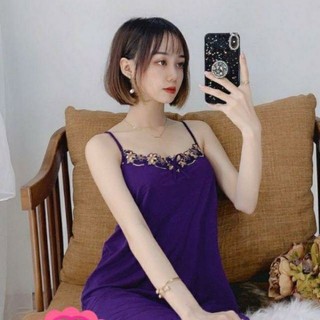 Đầm thun lạnh 2 dây mặc ngủ