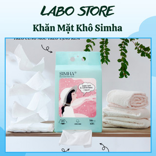 Khăn lau mặt khô Simha dùng 1 lần, khăn giấy ướt rửa mặt 100% sợi tự nhiên, không hóa chất, an toàn với trẻ em.