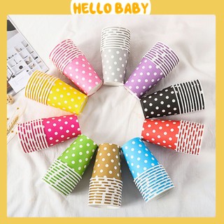 Set 10 cốc giấy chấm bi trang trí sinh nhật - dùng một lần (250ml)