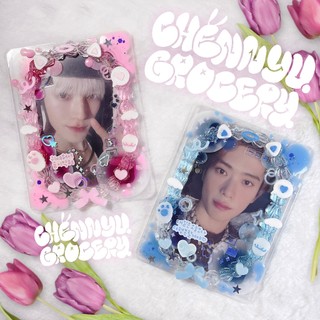 Toploader top loader decor deco hồng tai mèo kem thạch charm resin keo chảy xinh xắn