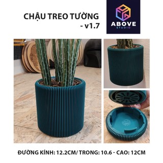 Chậu cây treo tường in 3D mẫu 007 có khay hứng nước