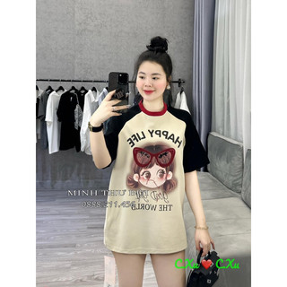 Áo Phối Phối Màu Cô Gái Happy Life