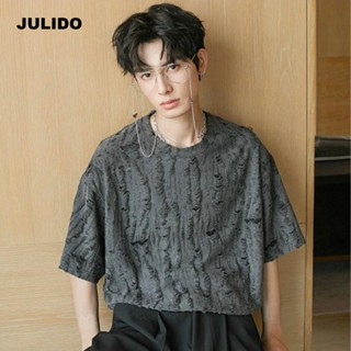 Áo thun rách Nam vải cotton rách chuẩn form, trẻ trung