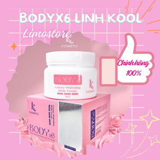 [Siêu tiết kiệm] Kem body x6 Linh Kool, trắng da, không lộ vân kem, nâng tone, hương thơm dịu nhẹ (hộp hơi móp méo)