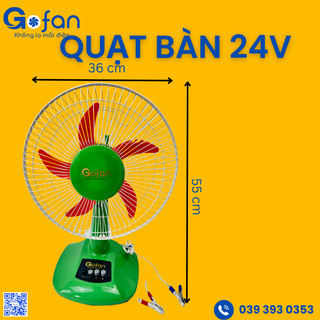 Quạt bàn b3 kẹp bình ắc quy dc 24v