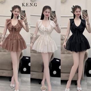 Váy tiểu thư tơ bèo ngực xoè bồng babi xinh lắm đi chơi, hẹn hò cưng xỉu