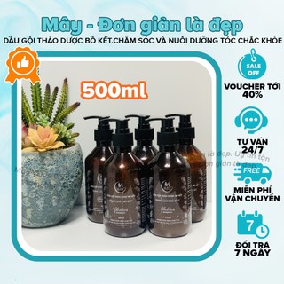Dầu gội thảo dược bồ kết thuần chay cô đặc chai 500ml, Dầu gội thiên nhiên chống rụng kích thích mọc tóc nhanh dài