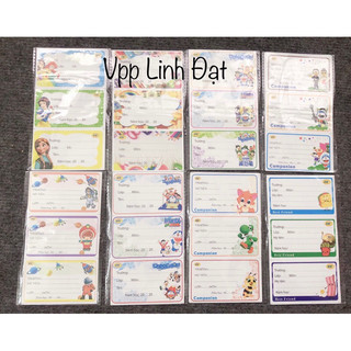 Nhãn vở decal, nhãn vở có keo dính sẵn, nhãn vở capybara, nhãn vở gấu dâu, nhãn vở kuromi, nhãn dán decal