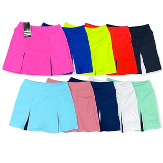 Váy tennis xếp ly phối màu 2 lớp có túi trong thể thao tập gym yoga nữ vải poly 2 da siêu cấp