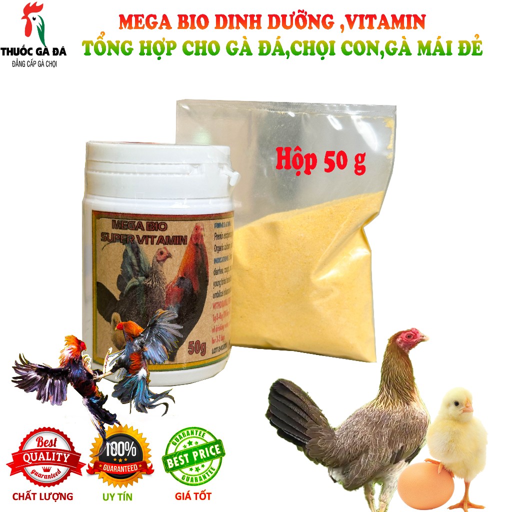 MEGA BIO 36 dinh dưỡng cho gà đá.gà con,gà nọc, gà đẻ trứng.Vitamin cao cấp.