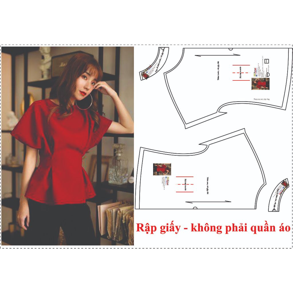 Rập giấy áo xếp ly eo mã 845 (BẢN VẼ)