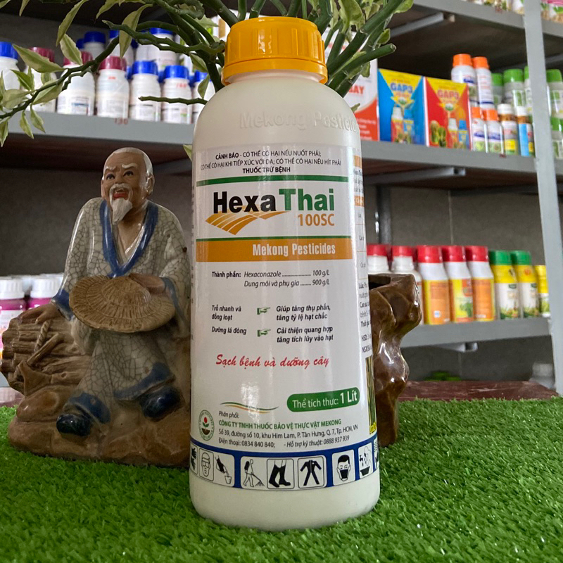 Phân Bón hiệu HEXA THAI HEXACONAZOLE 100sc nấm hồng vàng lá đốm lá rỉ sắt anvill vill10 tuột lá chân