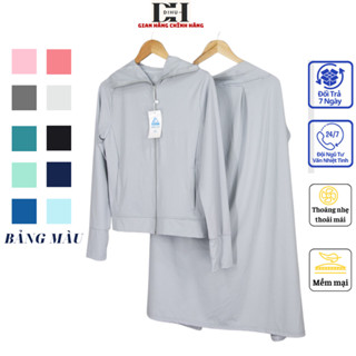 Sét áo chống nắng nữ 2 lớp, combo áo nắng và váy quây vải thông hơi co giãn 4 chiều bảo vệ da khỏi khói bụi tia UV