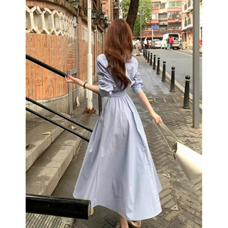 Set váy xanh kẻ tiểu thư