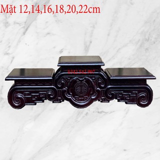 Tam sơn chiện dơi chân cong gỗ hương mặt 12,14,16,18,20,22cm