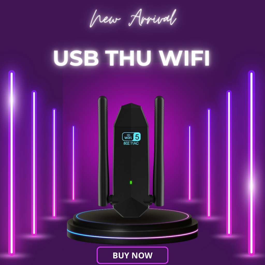 USB Wifi Cho PC 2 Râu Không Dây AC1300M Băng Tần Kép 5Ghz 2.4Ghz 1300Mbps Bộ Thu Sóng Wifi Chuẩn Wifi5 802.11 AC B G N | BigBuy360 - bigbuy360.vn