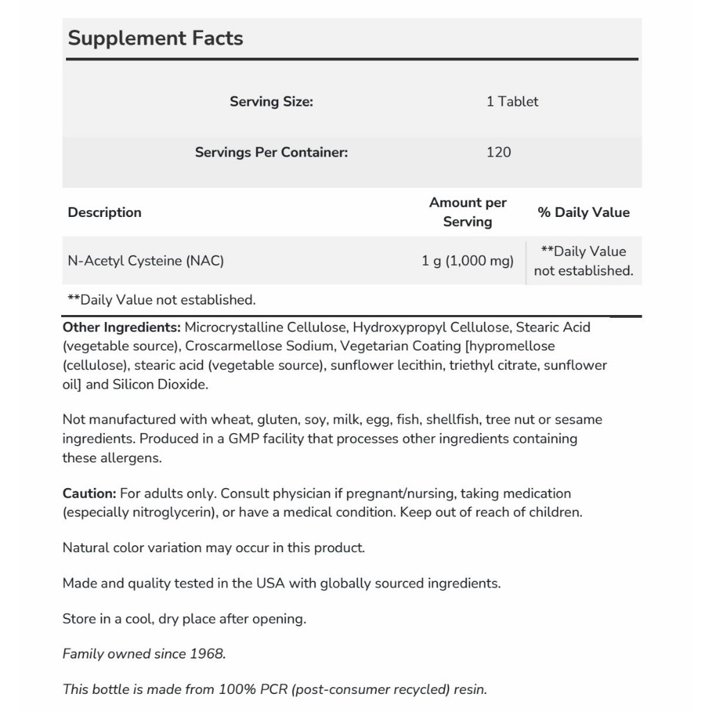[GIÁ TỐT NHẤT] Viên Uống Nac Now Foods Nhập Mỹ Giải Độc Gan Tăng Sinh Glutathione Hỗ Trợ Sức Khoẻ (120 viên) - YoungFit