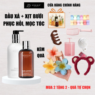 Combo dầu xả + xịt bưởi - phục hồi tóc, giảm rụng, mọc tóc