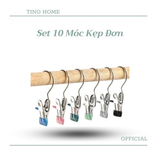 Set 10 Móc Kẹp Đơn Treo Quần Áo, Móc Kẹp Treo Mũ Tất Vớ Đa Năng Tiện Lợi TVQ Store