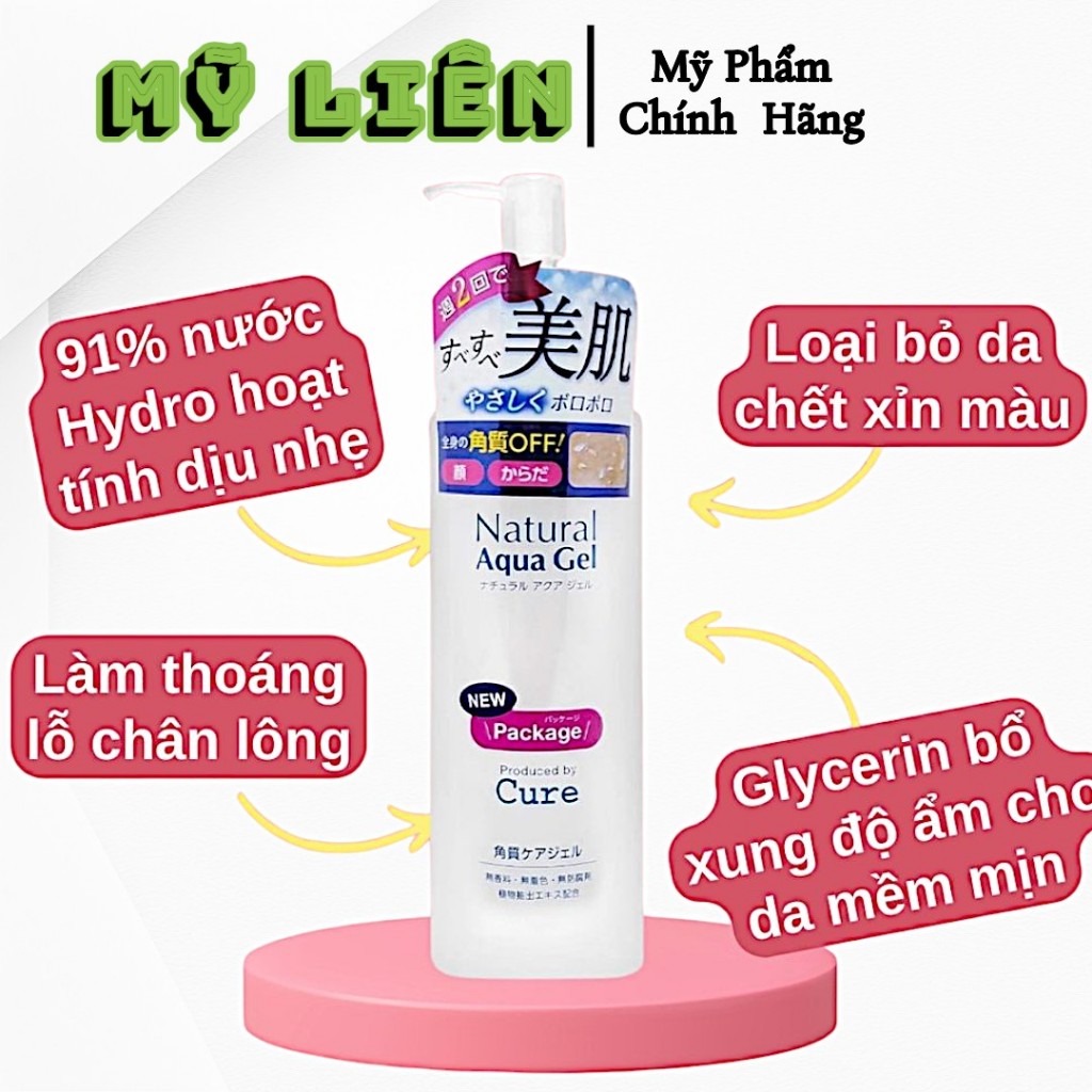 Gel Tẩy tế bào chết Cure Natural Aqua Gel 250g Nhật Bản