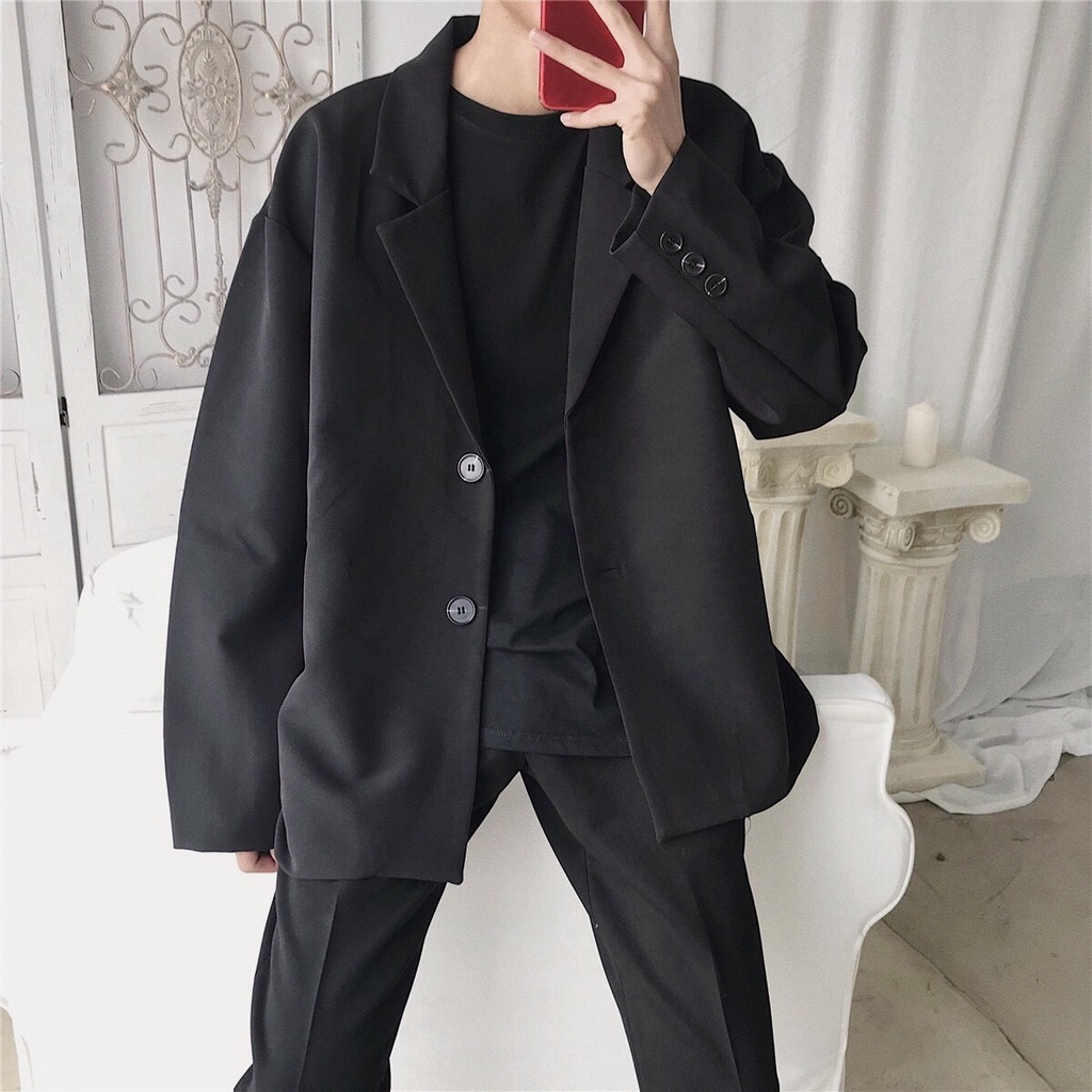 Áo khoác blazer nam áo vest dài tay khoác ngoài phong cách Hàn Quốc ,cổ bẻ