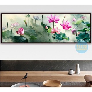 Tranh hoa sen hồng nghệ thuật.công nghệ uv cho tranh hoa sen hồng nghệ thuật trên vải canvas