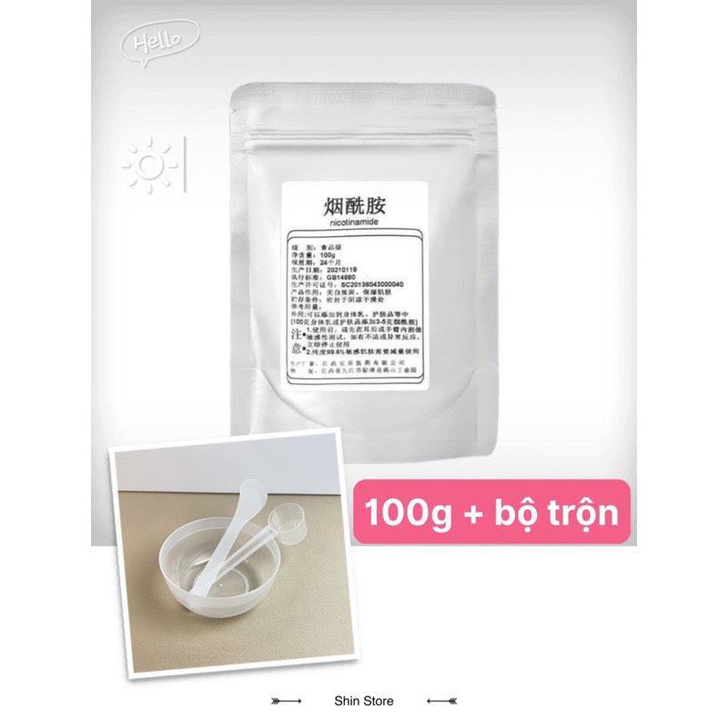 Bột tinh chất Niacinamide Vitamin B3 [ tặng Bộ Trộn Kem]