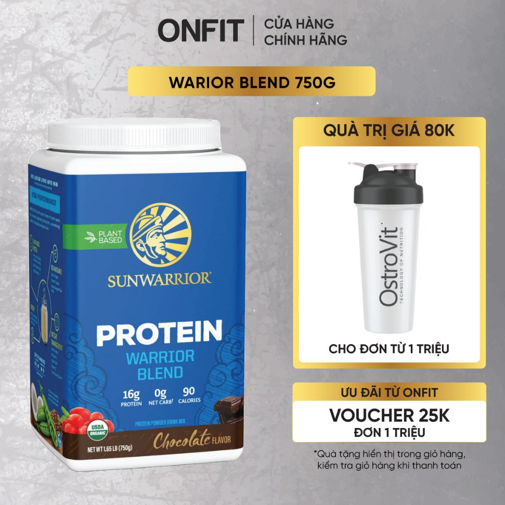 Sunwarrior Blend Protein 750g (30 Lần Dùng) | Bột Protein Thực Vật Hữu Cơ, Sữa Bột Protein Thuần Chay