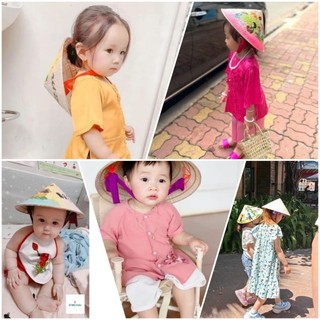 Nón lá vẽ 30cm dễ thương cho bé Nón vẽ nhỏ cho em bé đội