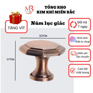 Núm lục giác Kim khí miền Bắc, núm cửa tủ lục giác, tay nắm tủ bếp, tặng vít
