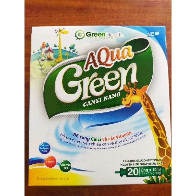 AQua Green canxi nano hỗ trợ phát triển chiều cao và duy trì sức khoẻ cho trẻ( hộp 20 ống).