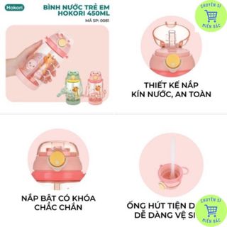 Bình nước hokori nhựa việt nhật cao cấp 450ml nhựa an toàn cho bé yêu nhà bạn