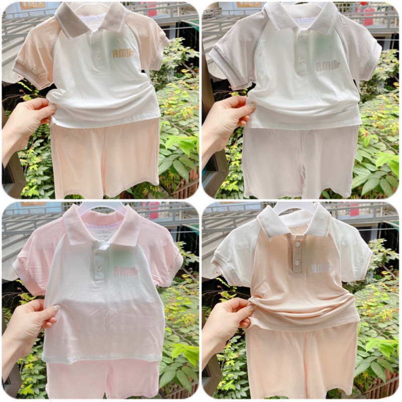 (7-17kg) Bộ Polo chính hãng Aminaza cho bé chất liệu mềm mại cao cấp