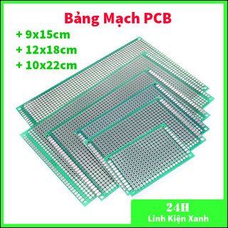 Bảng mạch pcb đục lỗ đủ kích thước 9x15, 12x18, 10x22cm màu xanh/màu nâu