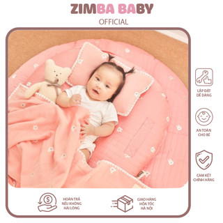 Gối Chống Trào Ngược OME SIZE NHỎ chần bông vỏ họa tiết thêu chống thấm và thoáng cho bé sơ sinh hàng chính hãng cao cấp