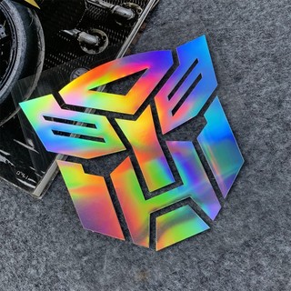 Miếng Dán Trang Trí Hình Transformers Màu Laser Phản Quang Độc Đáo 5cm