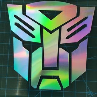 Miếng Dán Trang Trí Hình Transformers Màu Laser Phản Quang Độc Đáo 5cm