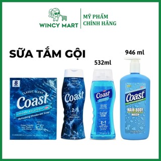 Sữa tắm coast, sữa tắm gội nam classic scent coast hair & body dual action formula wash 532ml/946ml - wincy mart