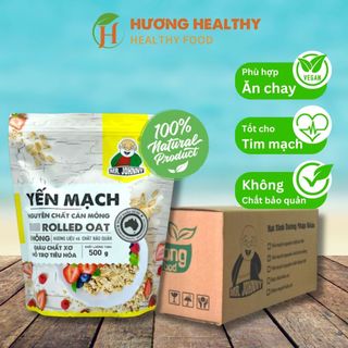 Yến mạch cán dẹt thùng 10 túi 500g nhập khẩu úc chính hãng mr johnny