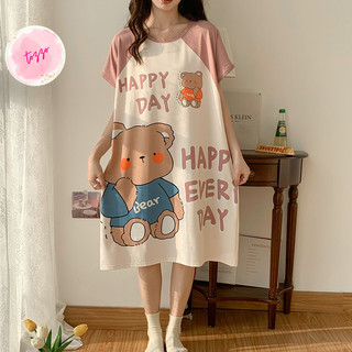 Váy ngủ big size nữ 50-90Kg đầm ngủ mặc nhà in hoạt hình cute dễ thương mùa hè  TOZZO VS01